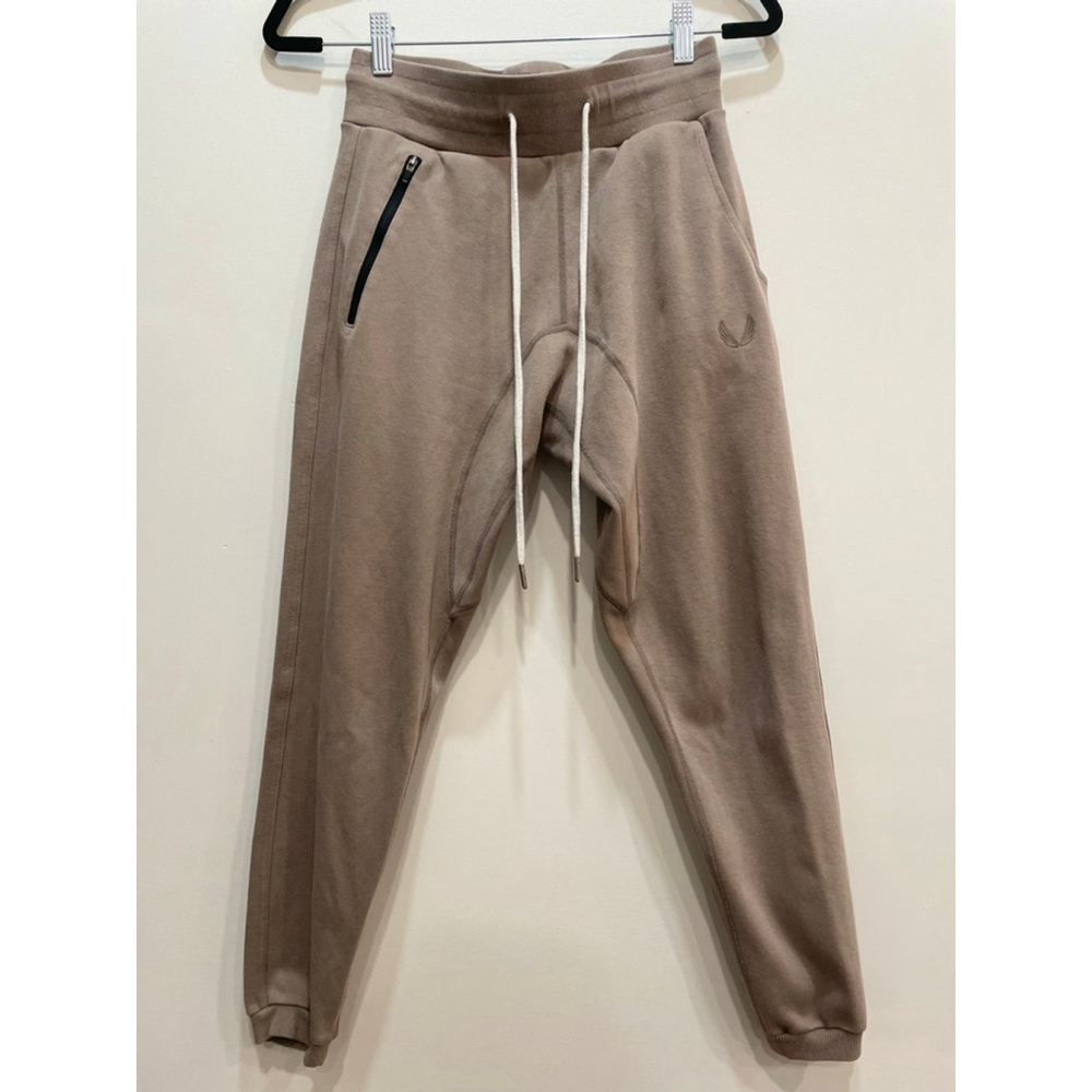 ASRV XS Beige Sweatpants Joggers with White Drawstring Thick Cotton Blend